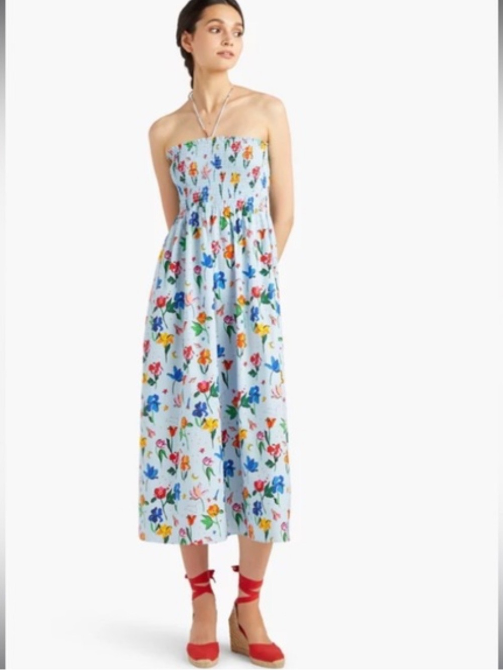 Hill House Lucy Nap Dress in Light Blue Space Floral